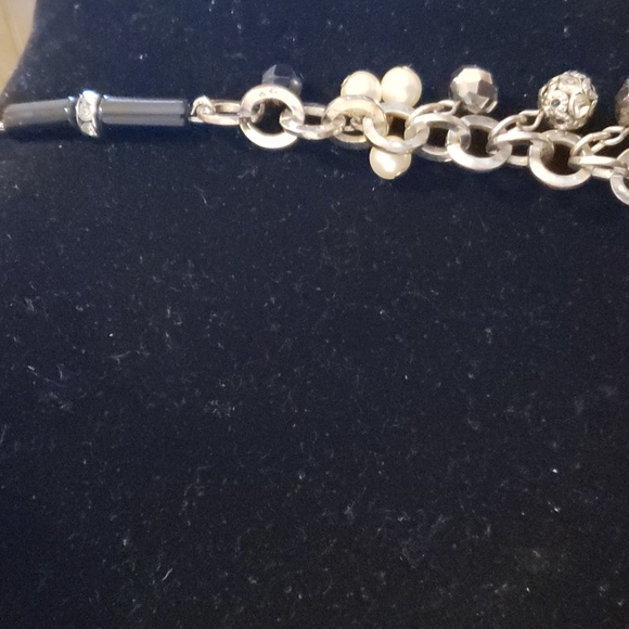 White House Black Market Faux Pearl and Rhinestone Baubles Link Necklace - Picture 4 of 5